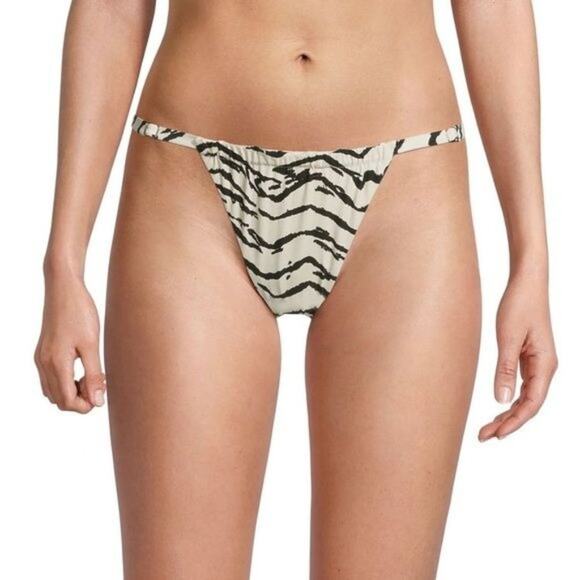 NWT WeWoreWhat Zebra Bikini Bottom - Size Large - Picture 1 of 8